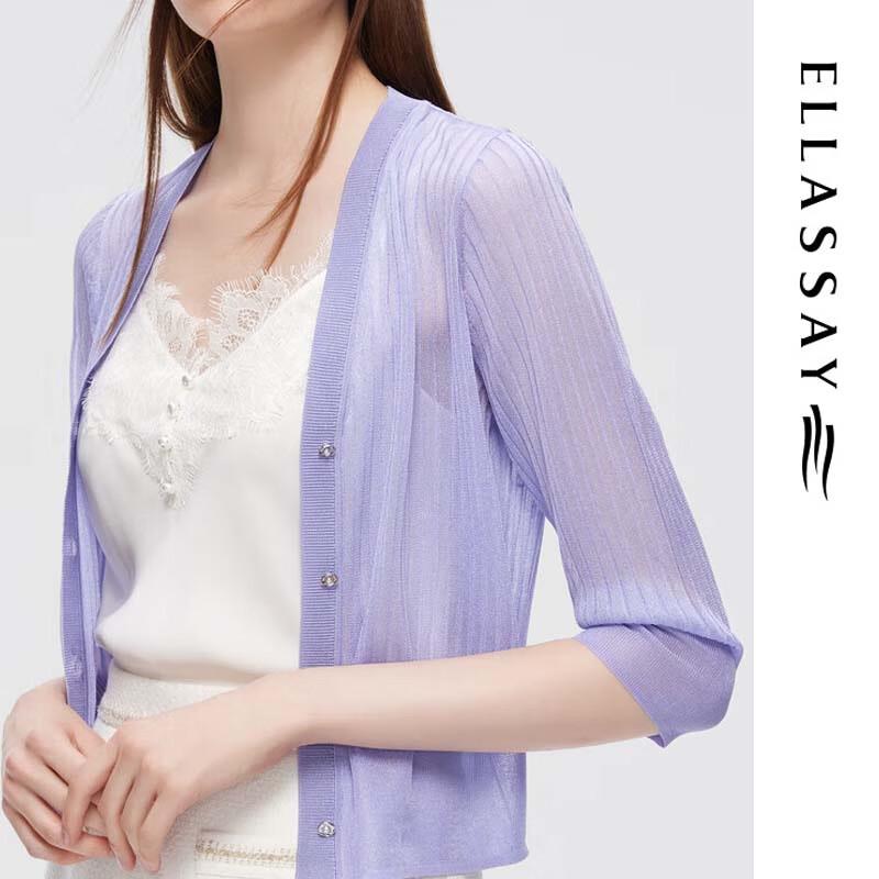 ELLASSAY Women's V-Neck Knit Cardigan