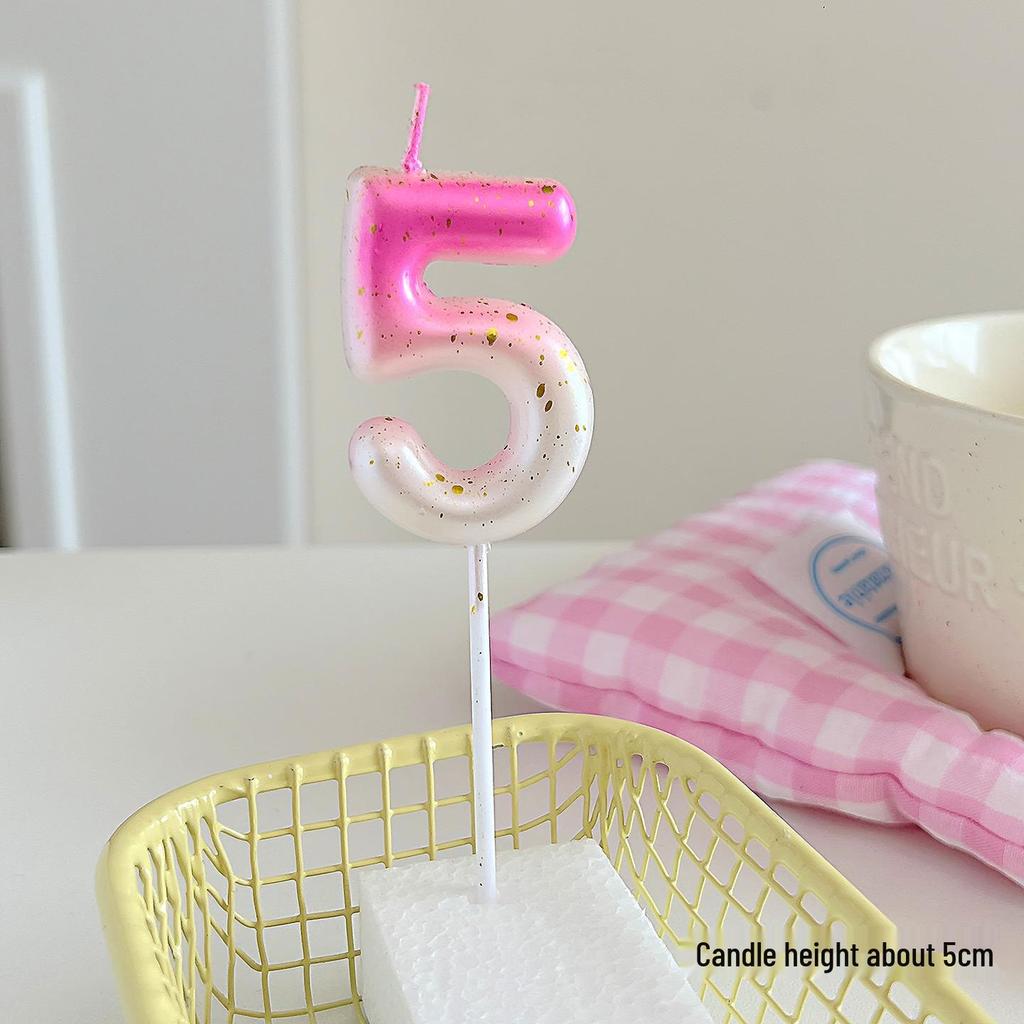 Cute Pink Bow Children's Birthday Candle Decoration for Cake