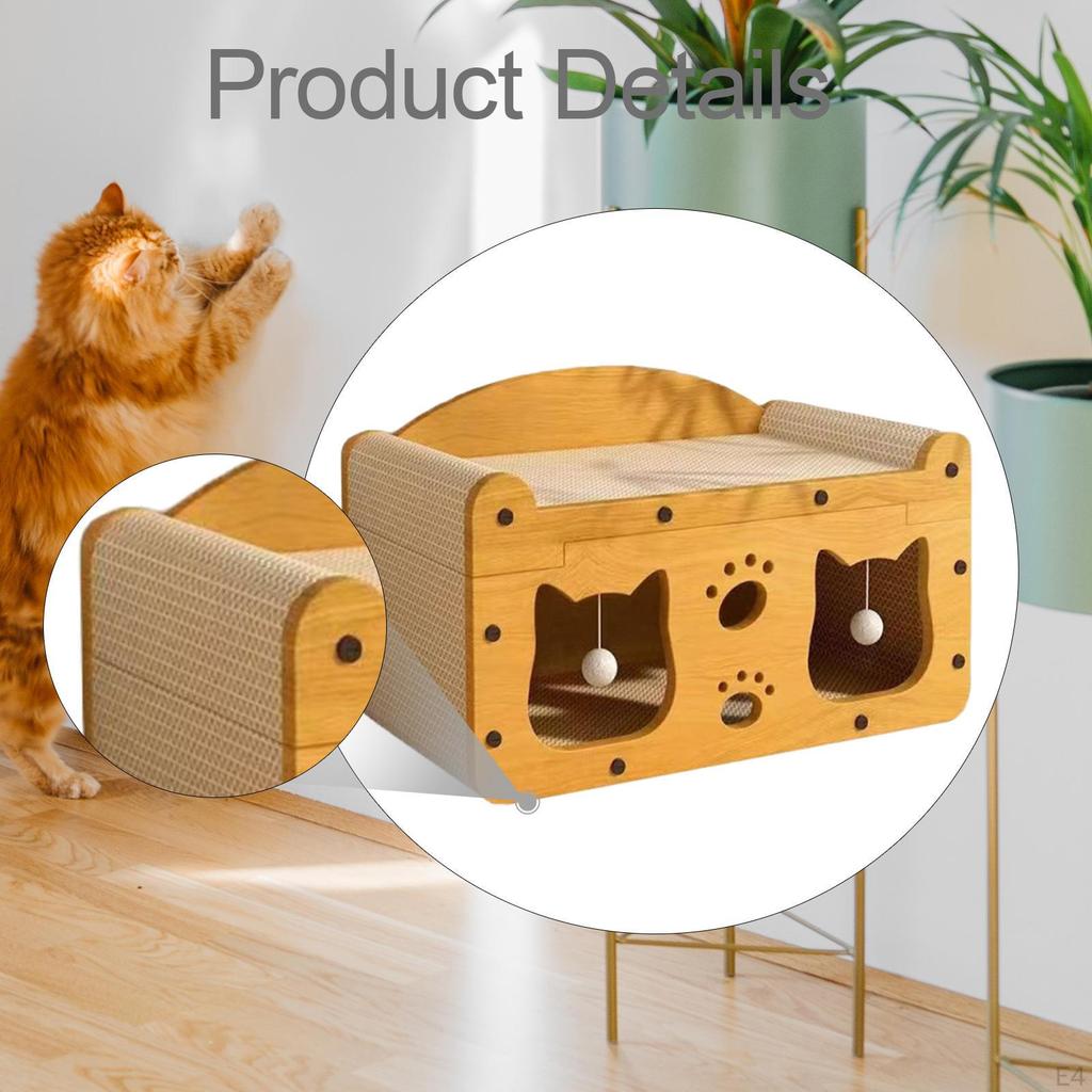Cat Scratcher House Scratch Bed Pet Cats Furniture Protection Playing Durability with