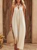 New Summer Striped Halter-Neck Maxi Dress – A Loose, Sleeveless Vacation-style Dress, The Top Choice for Women’s Beach Vacations