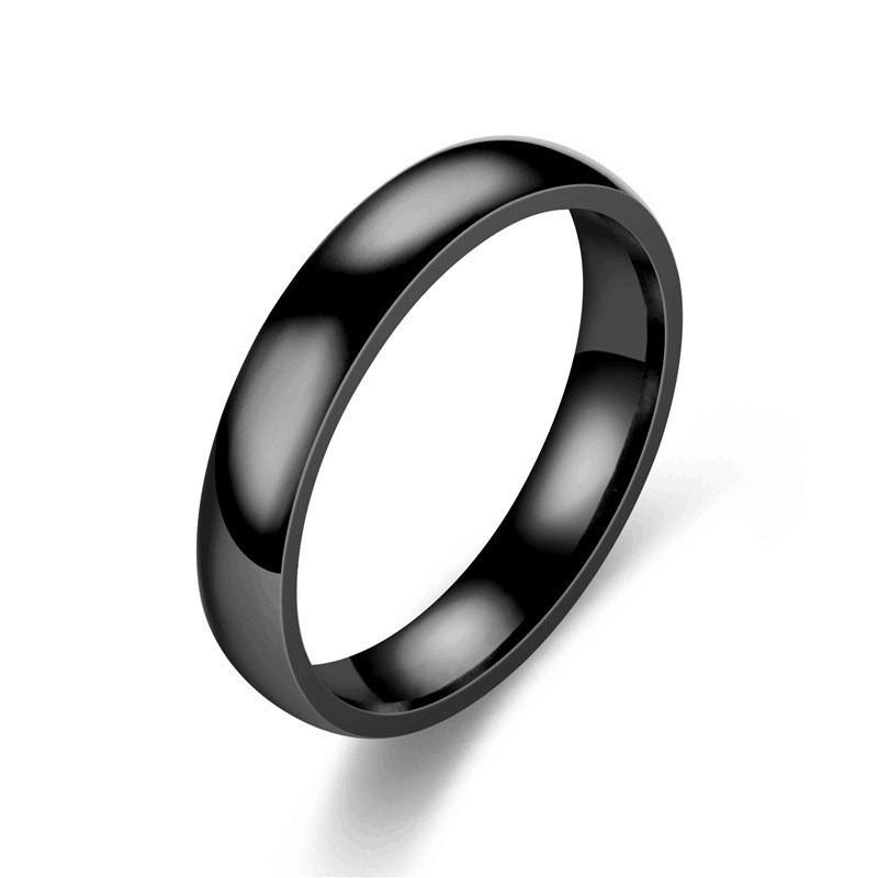 Men's 468mm Polished Titanium Steel Ring - Simple, Sweet Couple Style