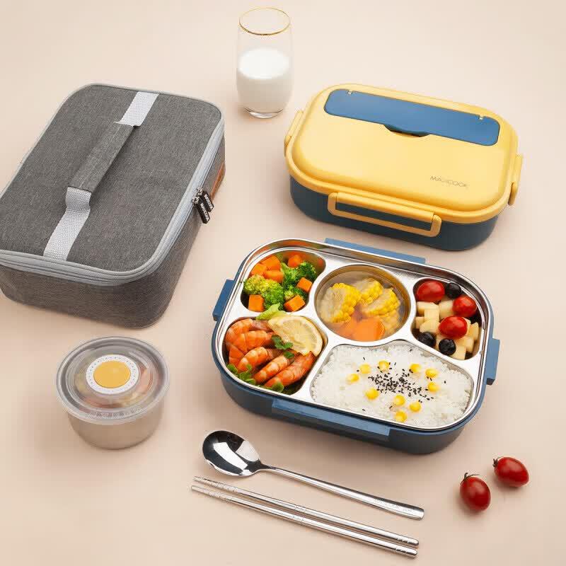 MAXCOOK 304 Stainless Steel Multifunctional Five-Compartment Lunch Box
