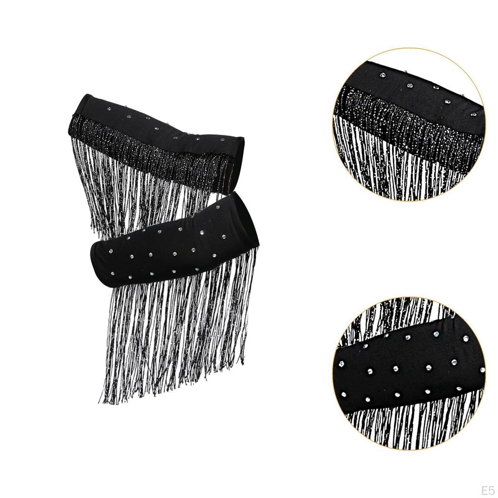 1 Pair Latin Dance Arm Sleeves Competitions Shiny Comfortable Tassel