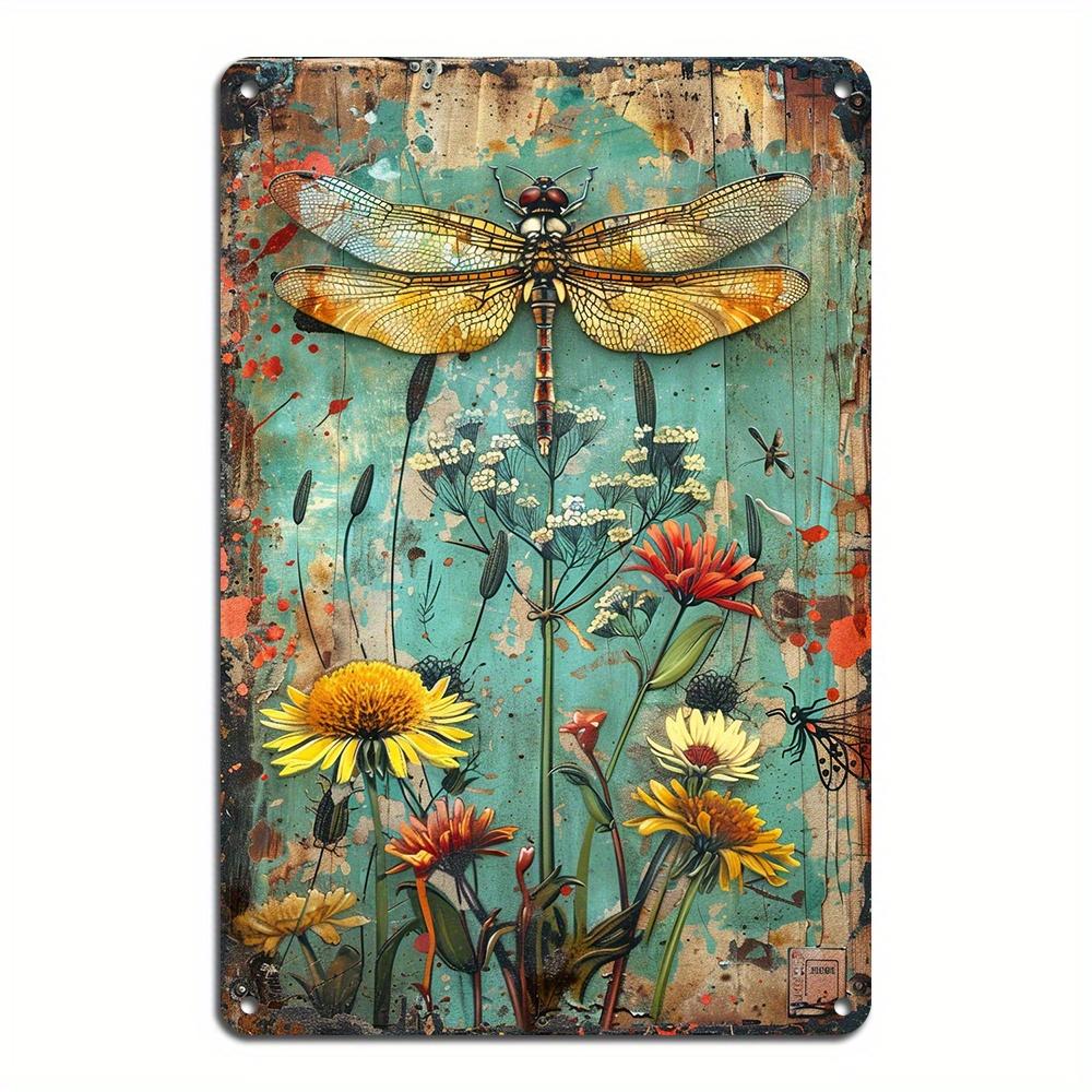 Vintage Garden Metal Tin Sign - Floral & Gardening Tools Design Perfect for Bar Cafes Restaurants, Garages & Home Decor Wall Art