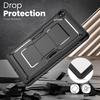 For Samsung Galaxy Tab A11+ / A9+ Case Hidden Zinc Alloy Kickstand PC + TPE Tablet Cover with Shoulder Strap
