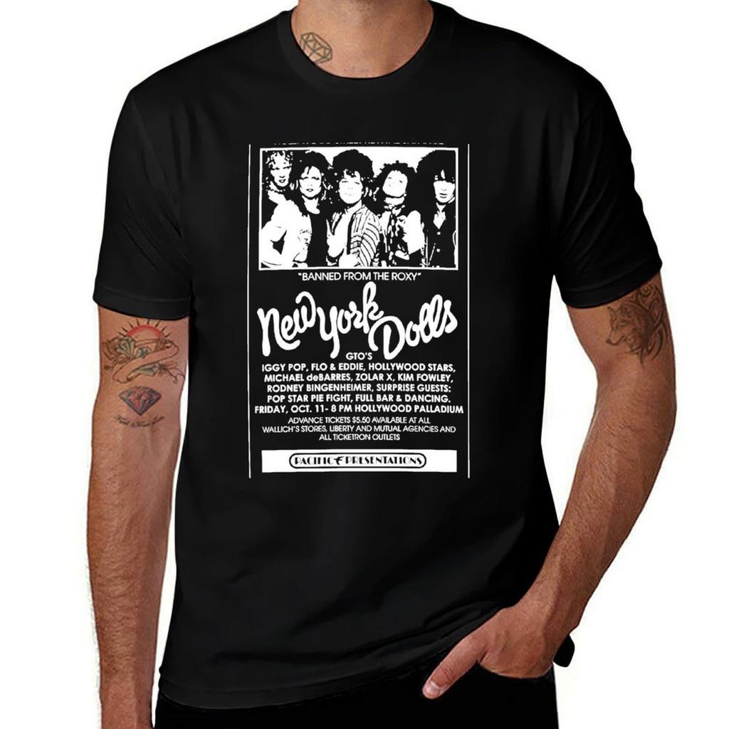 New York Dolls Show Poster T-Shirt Große Größe Einfaches T-Shirt