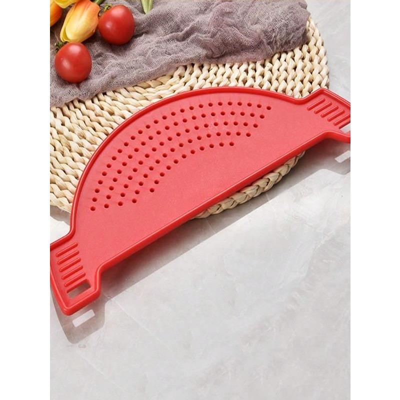 Silicon Strainer, Plastic Drainer Strainers Pot Funnel Half Moon Shape Food Filter Board Sieve Draining