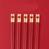 Festive Red Heart Alloy Chopsticks