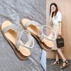 Fashion 2024 New Summer Women Sandals Sexy Shoes Crystal Casual Woman Flats Buckle Strap Ladies Fashion Beach Shoe Big Size 35-40