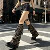 Cold Weather Plush Leg Sleeves with Fleece Interior, Animal Pattern and Elasticized Layering Openings