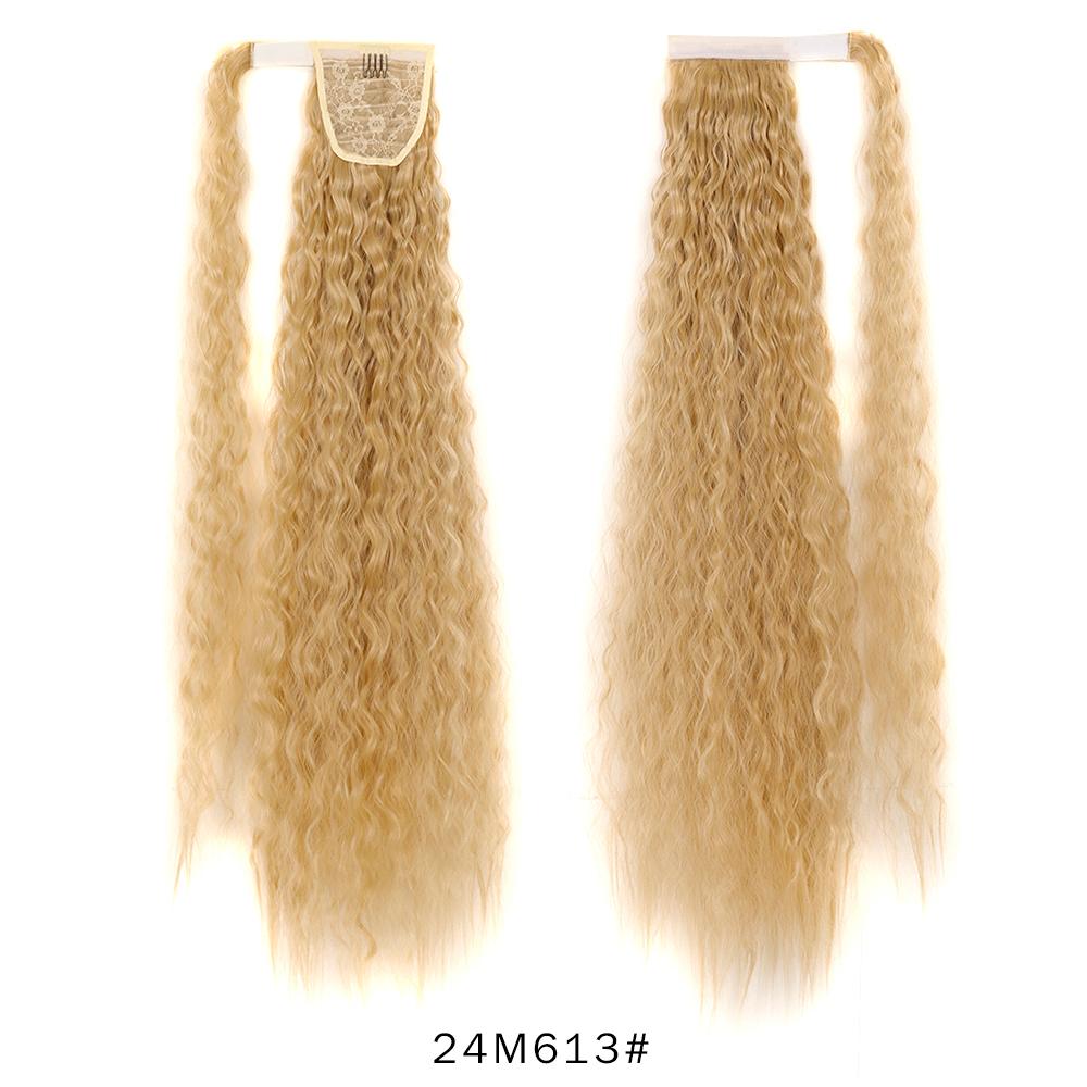 Jeedou Ponytails Extension 34inch Extra Long Bohemia Style Kinky Curly Synthetic Ponytail Hair Afro Fluffy Hairpiece Daily Use