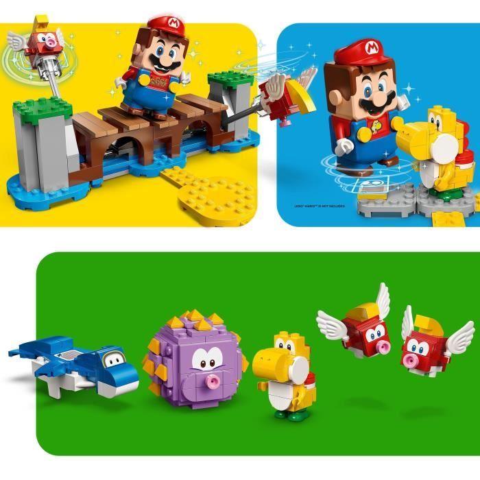 LEGO® 71400 Super Mario Set d’Extension La Plage Du Maxi-Oursin, avec Figurines Yoshi, Dauphin, Jouet Enfants +7 Ans