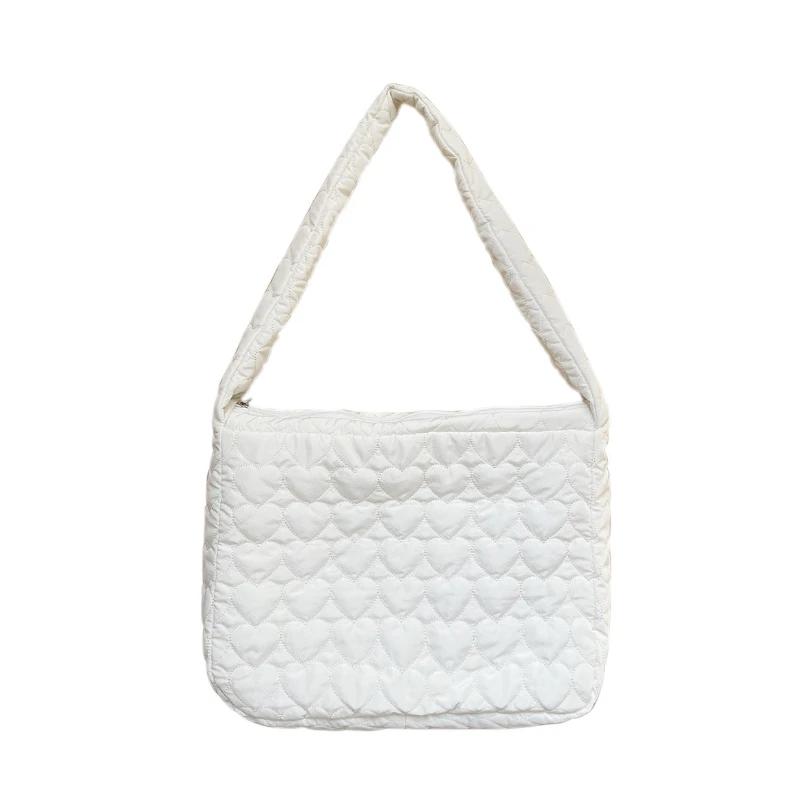 Sweet Love Solid Color Women's Shoulder Bag Simple Large Capacity Female Messenger Bags Fashion Soft Fabric Ladies Handbag Purse