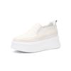Scarpe basse in pelle primavera e autunno nuova moda suola spessa rialzanti Mori Lefu trend versatili a pedale unico casual scarpe singole