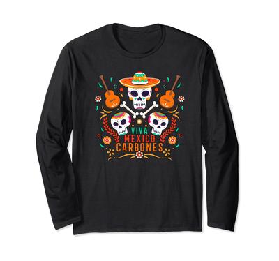 Day of the Dead Viva Mexican Cabron Sugar Skull Halloween Long Sleeve T-Shirt
