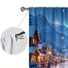 Set Of 2 Christmas Snow Scenery Printed Curtain Home Decor Window Treatment Bedroom Office Kitchen For Made Polyester With Rod Pocket