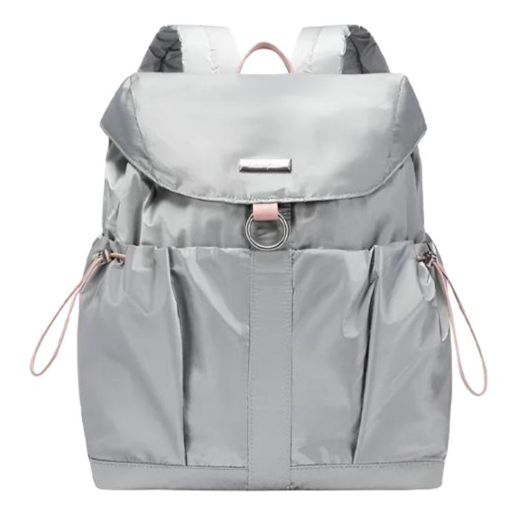 Anta Fashion Trend Solid Color Simple Large Capacity Lightweight Fabric Backpack Unisex Backpack Bright-Silver 192628154-1 Bright Silver