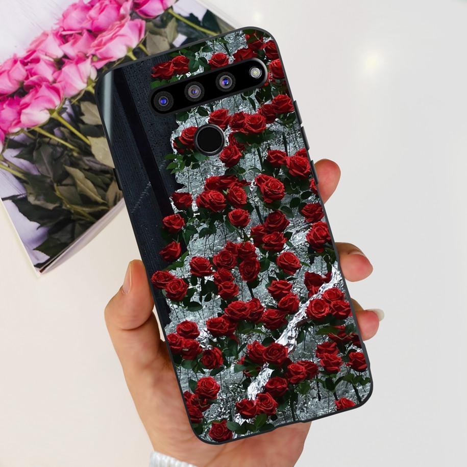 For LG V50 ThinQ 5G Case LM-V500EM Phone Cover Fashion Flower Butterfly Soft Silicone Back Cover For LG V40 V50s Thinq 5G Bumper