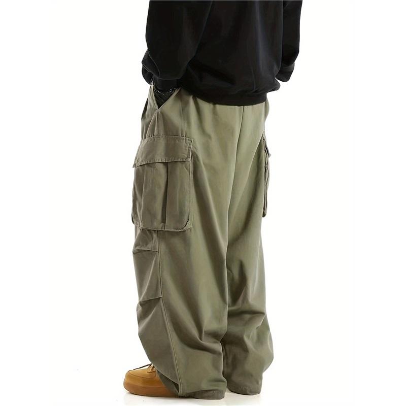 Men's Summer American Retro Overalls, All-match Solid Color, Outdoor Slim Straight Casual Trousers