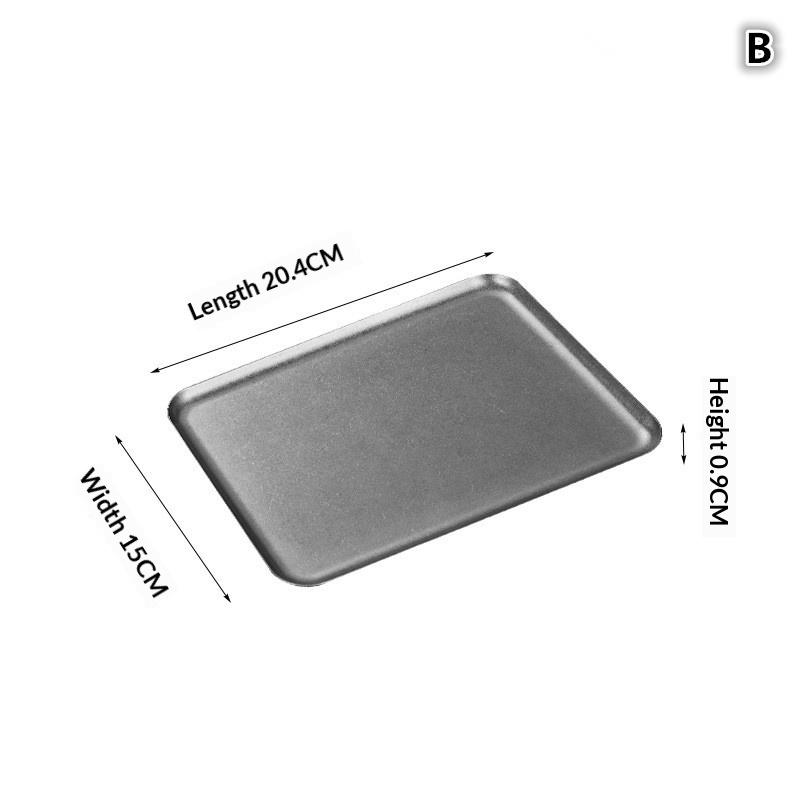 Vintage 304 Stainless Steel Snowflake Silver Square Tray Round Edge Dinner Plate Dessert Grill Tray Steak Plate Decorative Tray