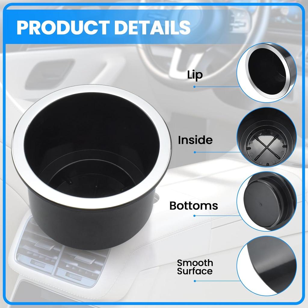SDTC Tech Black Sofa Cup Holder, Ert Universal Cup Drink Holde For RV Boats, Cars, Sofas And Golf Carts (2-Piece)