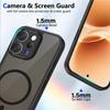 KEYSION Magnetic Phone Case for for VIVO V70 5G Soft Silicone+PC Matte Translucent Black Shockproof Back Cover for VIVO V70