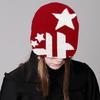 Women Knit Beanie Hats Warm Ear Protector Hat Teens Jacquard Star Handmade Hat