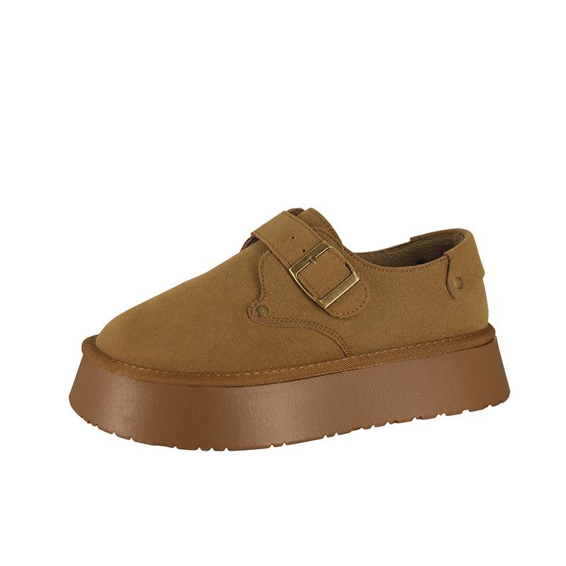 Retro thick-soled women wear new versatile muffin shoes in spring and autumn