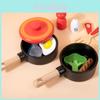 Wooden Simulation Flat Bottomed Pan Spatula Seasoning Cooking Set Kid Toy For Role Play And Skill Development