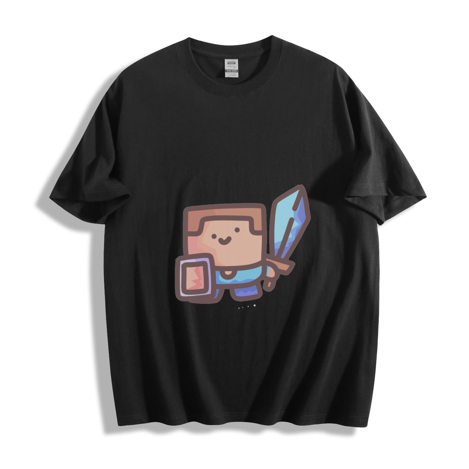 Blocky Steve Warrior Tee - Minecraft Pixel Knight Unisex T-Shirt Mens Womens Tees Top 2XL