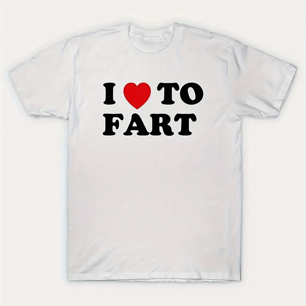 Einzigartiges I Love To Fart Grafik-Print Rundhals Kurzarm T-Shirt für Herren - Bequeme, atmungsaktive und modische Freizeitkleidung