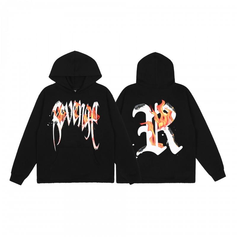 Mens Oversized Hoodie With Embroidered Skull Spine Design Streetwear Casual Pullover Cotton Blend Loose Fit