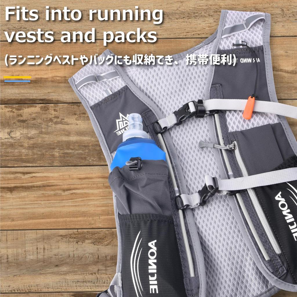 Azarxis Foldable TPU Hydration Portable Soft for Trail and Outdoor 500ml Capacity Bottle, Flask, Lightweight, Running, Marathons, Hiking, Cycling,