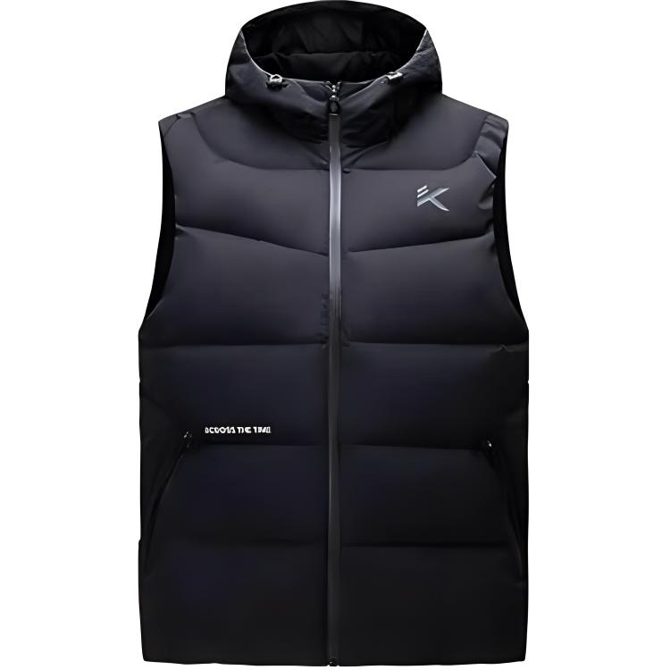

Anta Basketball Series Letter Print Hooded Zipper Thick Vest Men vest Basic-Black 152441910-3 M