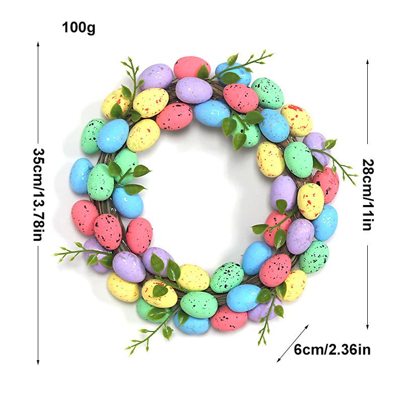 2026 Easter Garland Creative Easter Egg Element Wreath Window Door Garden Gate Decorative Hanging Holiday Party Decor Door Sign