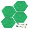 4Pcs Hexagon Felt Pin Board Self-adhesive Memo Board Notice Board Wall Decorative Tiles Wall Bulletin Pin Board with Push Pins