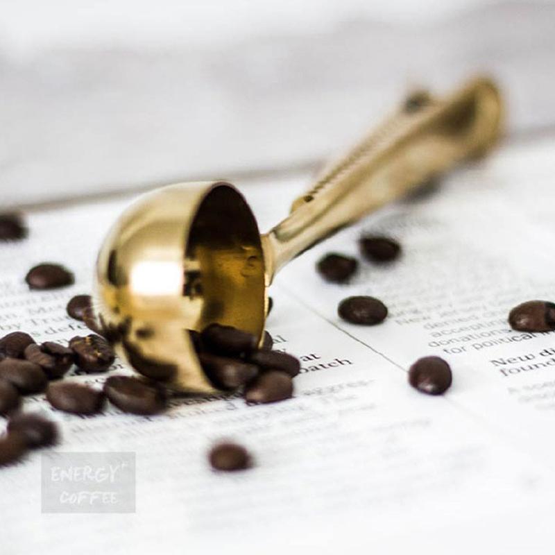 Stainless Steel Measuring Spoon Coffee Bean Spoon With Sealing Bag Clip Spice Milk Powder Scoop Baking Scale Spoon Kitchen Tool