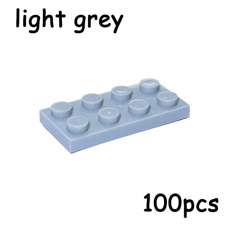100PCS Size 2x4 Dot Plate 3020 MOC Assemble Particles DIY Building Blocks 2*4 Figures Bricks Educational Creative Toy for Kid