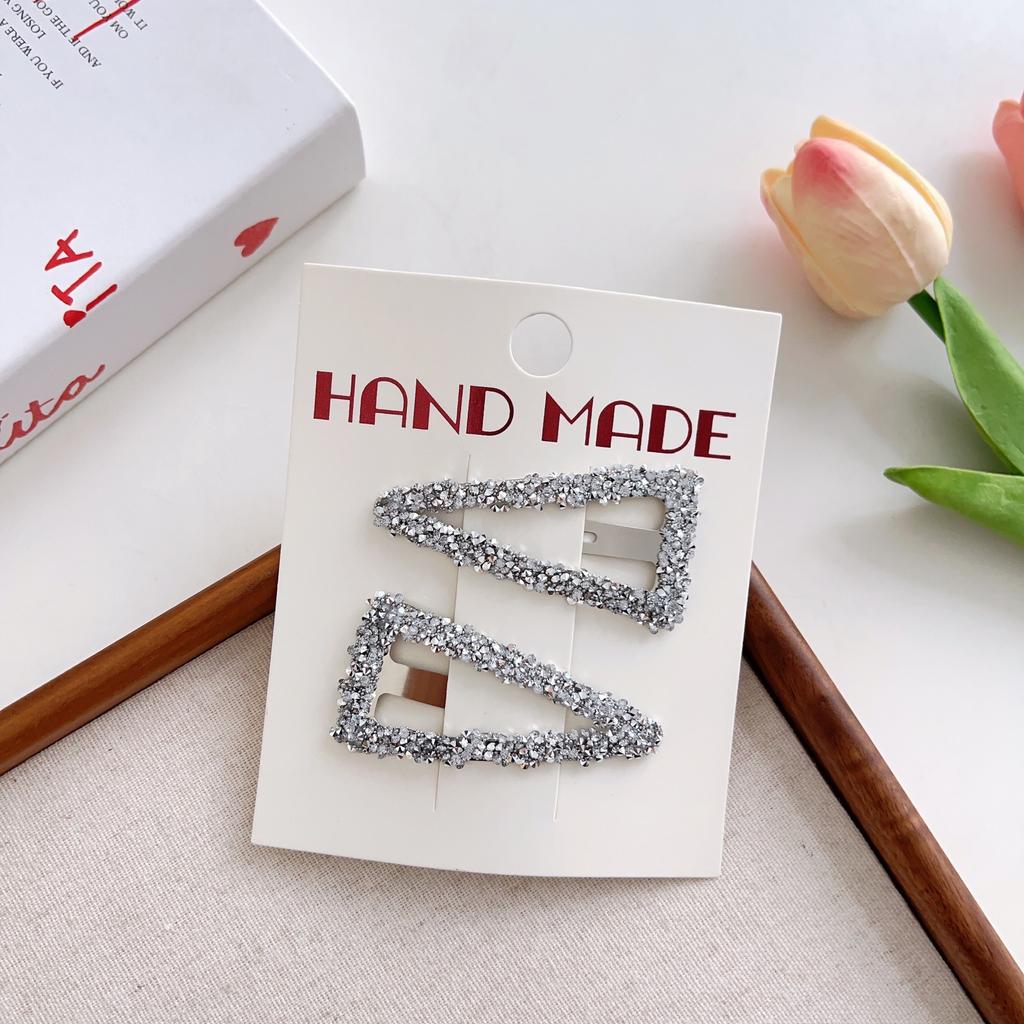 Spinka do włosów z kryształkami w kształcie serca i gwiazdy  Akcesorium do włosów na grzywkę boczną  Geometryczna pusta spinka do włosów na potylicę