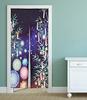Tanabata Summer Noren Curtain with Bamboo and Tanzaku Milky and Starry Sky Long Length Japanese Modern Tension Rod Room Interior Privacy Screen