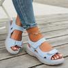 [Elegant Sandals] Comfortable Women's Sandals | Adjustable Hook-and-Loop Ankle Strap, Breathable PU Cover Upper & Cushioned Insole, Wedge Heel