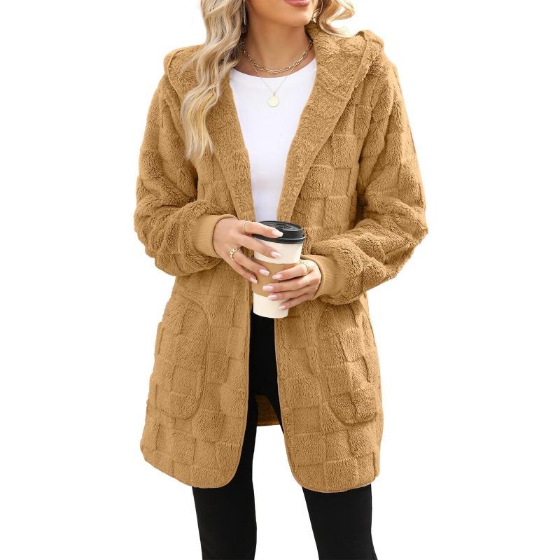 IHUASU Women's Vintage Casual Solid Color Print Autumn Winter Long Sleeve Jackets & Coats Unique Design