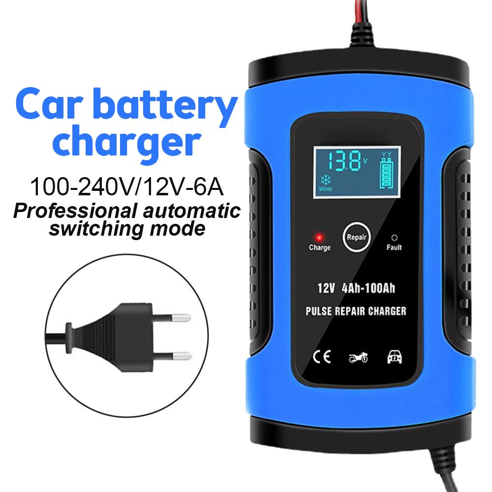 

1 шт. ЖК-дисплей Автомобильный Мотоциклетный Зарядное устройство для аккумулятора 12 В 5/6 А Интеллектуальные Цифровые Зарядные устройства для свинцово-кислотных аккумуляторов для мотоцикла