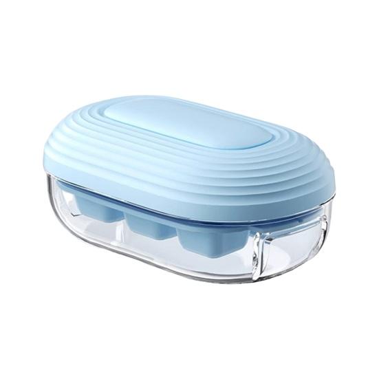 

Лоток для кубиков льда с крышкой. Антипригарная форма для льда для морозильной камеры. Легко снимается. Маленькая машина для приготовления кубиков льда для виски, коктейлей, кофе. небесно-голубой