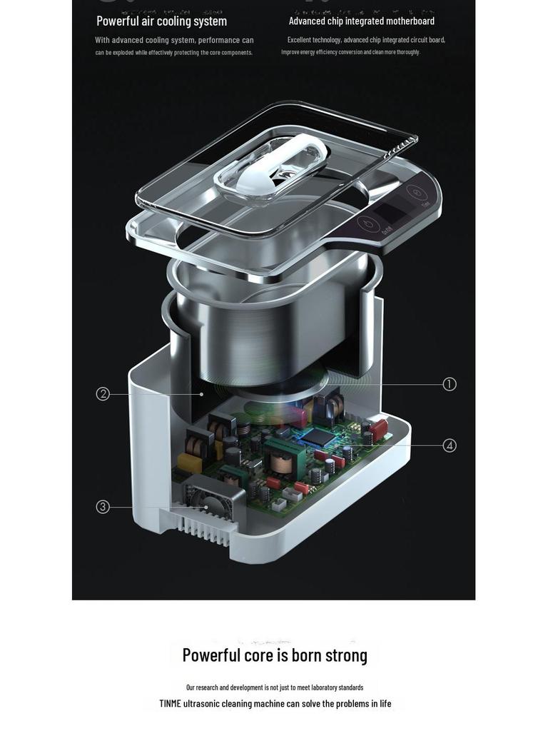 German TINME Ultrasonic Cleaner for Glasses, Jewelry, Watches, and Contact Lenses