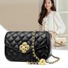 Trendy Women's Bag Soft Leather Texture Chain Bag for Women's Fashion Versatile One-shoulder Crossbody Small Square Bag Embroidered Diamond Bag