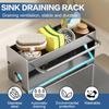 Sink Caddy Organizer Soap Dispenser Organizer Rustproof Kitchen Storage Rack Multi-Function Self-Drainage for Kitchen Bathroom