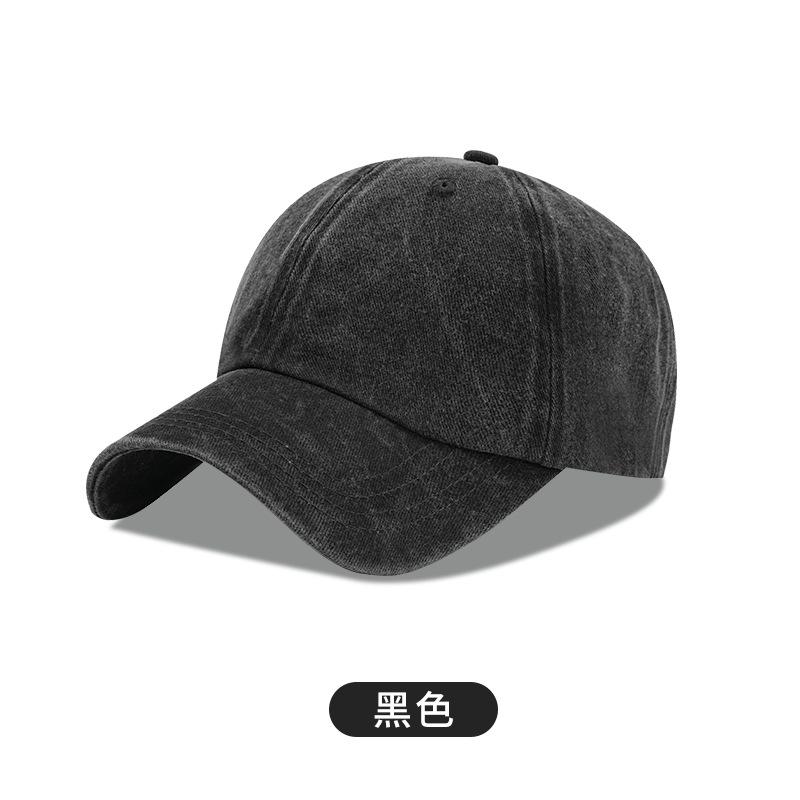 Logo Custom Washed PVC Twill 6-Panel Baseball Cap Men s Old Soft Top Torre Hat Sunscreen Sun Hat Vintage Adult промывают черный