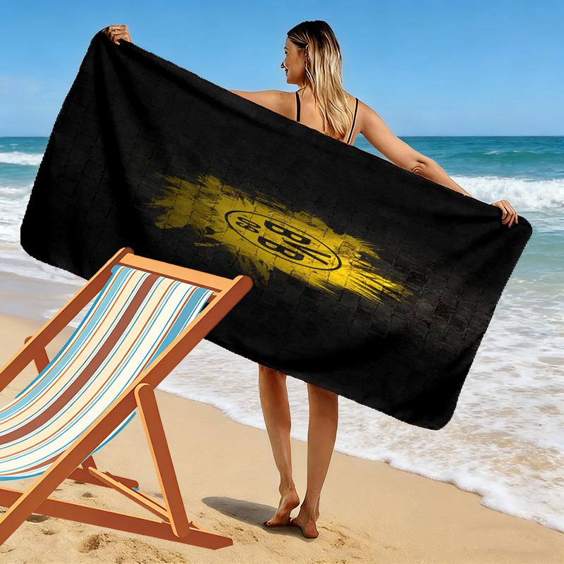 Golden Emblem Radiance beach towel Beach towel for vacation photos beach Outdoor pool towel swim Absorbent bath towel Outdoor picnic beach mat