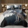 Wolf Bedspreads For Boys Teens Men Wild Safari Animal Coverlet Twin King Reversible Grey Bedding Set Wildlife Quilted Bedspread